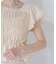 レースアップフリルブラウス