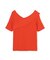 クロスネックリブニット