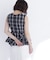 チェックペプラムブラウス