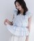 〈山本里菜さんコラボ〉ラッフル楊柳ペプラムブラウス