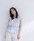 〈山本里菜さんコラボ〉ラッフル楊柳ペプラムブラウス