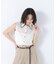 〈山本里菜さんコラボ〉レーストリミングカラーブラウス