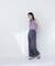 〈山本里菜さんコラボ〉レーストリミングカラーブラウス