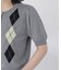 アーガイルハーフスリーブカーディガン