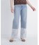 ヘムレースワイドデニムパンツ