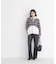 マルチボーダーペプラムニット