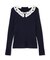 〈NAVY NAVY〉レース襟取り外し2WAYリブニット