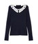 〈NAVY NAVY〉レース襟取り外し2WAYリブニット