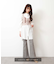 ◇《Sシリーズ対応商品》内スリットベルボトムデニムパンツ