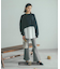 ◇《Sシリーズ対応商品》内スリットベルボトムデニムパンツ