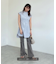 ◇《Sシリーズ対応商品》内スリットベルボトムデニムパンツ