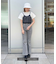 ◇《Sシリーズ対応商品》内スリットベルボトムデニムパンツ
