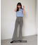 ◇《Sシリーズ対応商品》内スリットベルボトムデニムパンツ