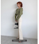 ◇《Sシリーズ対応商品》内スリットベルボトムデニムパンツ