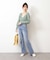 ◇《Sシリーズ対応商品》内スリットベルボトムデニムパンツ