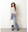 ◇《Sシリーズ対応商品》内スリットベルボトムデニムパンツ