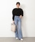 ◇《Sシリーズ対応商品》内スリットベルボトムデニムパンツ