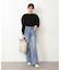 ◇《Sシリーズ対応商品》内スリットベルボトムデニムパンツ