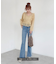 ◇《Sシリーズ対応商品》内スリットベルボトムデニムパンツ