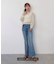 ◇《Sシリーズ対応商品》内スリットベルボトムデニムパンツ