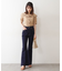 ◇《Sシリーズ対応商品》内スリットベルボトムデニムパンツ