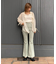 ◇《Sシリーズ対応商品》内スリットベルボトムデニムパンツ