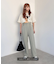 《Sシリーズ対応商品》麻調合繊ベルト付き2タックワイドパンツ