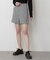 《Sシリーズ対応商品》ハイウエスト千鳥柄ショートパンツ