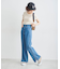 [Sシリーズ対応商品]ウエスト断ち切りワイドデニムパンツ