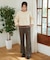 [Sシリーズ対応商品]起毛ストレートフレアパンツ