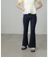 [Sシリーズ対応商品]内スリットベルボトムデニムパンツ