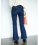 [Sシリーズ対応商品]内スリットベルボトムデニムパンツ