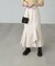 [Sシリーズ対応商品]ハイウエストラッフルフロントスリットマーメイドスカート