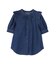 肩フリルスキッパー半袖デニムブラウス