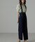 [低身長サイズ／Sシリーズ]2Wayサス付きハイウエストタックワイドデニムパンツ