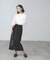 麻調合繊フロントボタンナロースカート