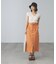 麻調合繊フロントボタンナロースカート