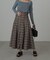 コルセットチェックフレアスカート