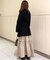 スタンドカラーミドル丈コート