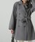 スタンドカラーミドル丈コート