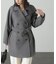 スタンドカラーミドル丈コート