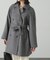 スタンドカラーミドル丈コート