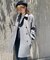 スタンドカラーミドル丈コート
