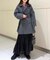 スタンドカラーミドル丈コート