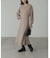 バックレースアップロングニットワンピース