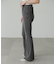 【3サイズ展開XS-M] 内スリットベルボトムデニムパンツ