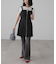 【3サイズ展開XS-M] 内スリットベルボトムデニムパンツ