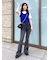【3サイズ展開XS-M] 内スリットベルボトムデニムパンツ