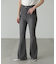 【3サイズ展開XS-M] 内スリットベルボトムデニムパンツ