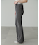 【3サイズ展開XS-M] 内スリットベルボトムデニムパンツ